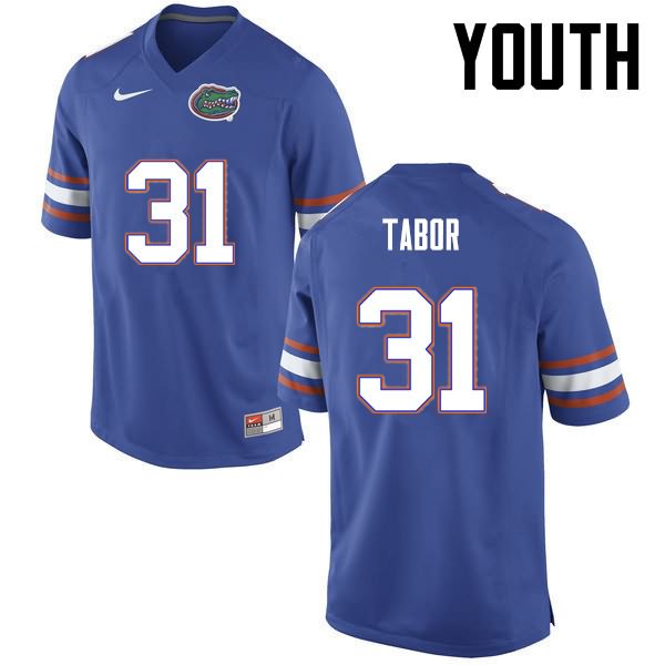 Youth NCAA Florida Gators Teez Tabor #31 Stitched Authentic Nike Blue College Football Jersey RGL6365KD